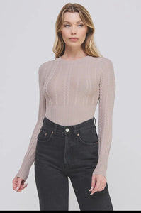 Cable Knit Bodysuit (stone)