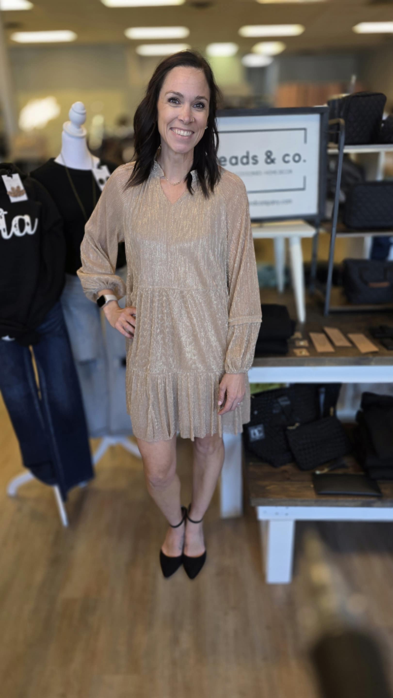 ROSE GOLD METALLIC DRESS