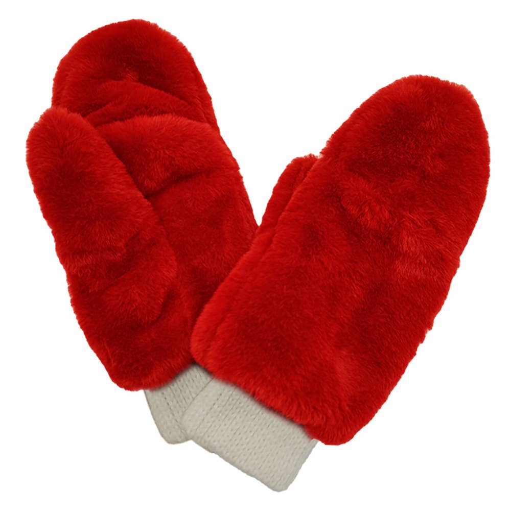 Faux Fur Mitten Gloves
