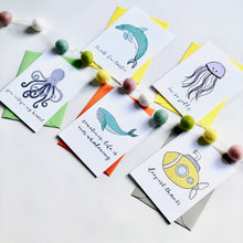 Load image into Gallery viewer, Pun Fun Cards - Seas the Day Card Set - Ocean Sea Life Notes
