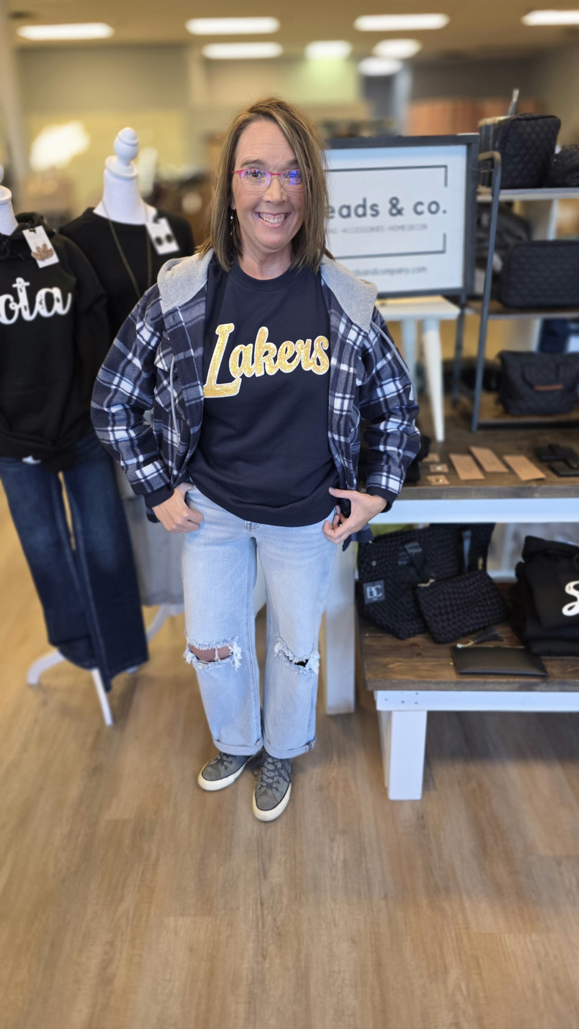 Lakers Sequins Crew