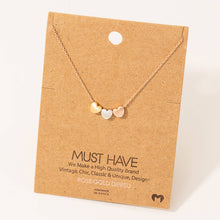 Load image into Gallery viewer, Dainty Three Heart Pendant Necklace