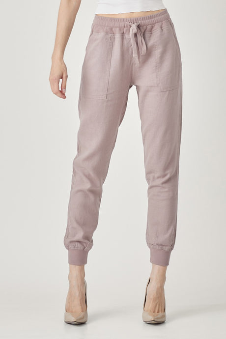 ROSY BROWN LINEN JOGGER PANTS