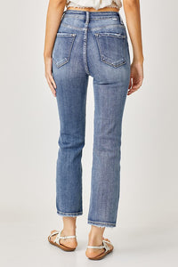 RISEN: HIGH RISE CROP STRAIGHT JEANS