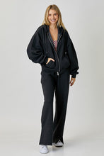 Load image into Gallery viewer, RISEN LOUNGE LINE: WIDE LEG PANTS (WASHED BLACK)