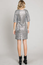 Load image into Gallery viewer, SILVER SEQUIN DRESS