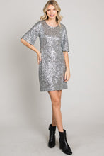 Load image into Gallery viewer, SILVER SEQUIN DRESS