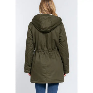 FLEECE LINED OLIVE GREEN JACKET