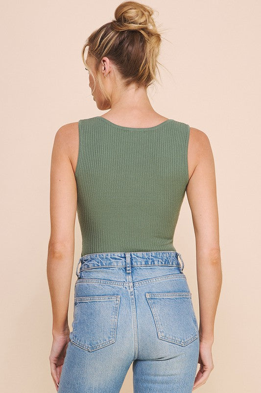 SAGE SQUARE NECK BODYSUIT