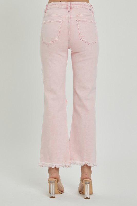 RISEN: ACID PINK DISTRESSED JEANS