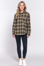 Load image into Gallery viewer, OLIVE PLAID SHIRT