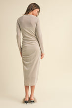 Load image into Gallery viewer, SAND MESH DRAPED DRESS