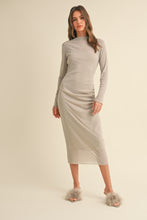 Load image into Gallery viewer, SAND MESH DRAPED DRESS