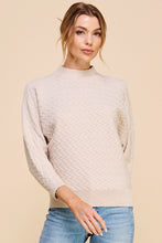Load image into Gallery viewer, Jacquard Mock Neck Dolman Sweater (Sand)