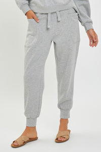 RISEN LOUNGE LINE: HIGH RISE SIDE POCKET JOGGER (HEATHER GREY)