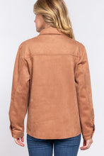 Load image into Gallery viewer, CAMEL FAUX SUEDE SHACKET