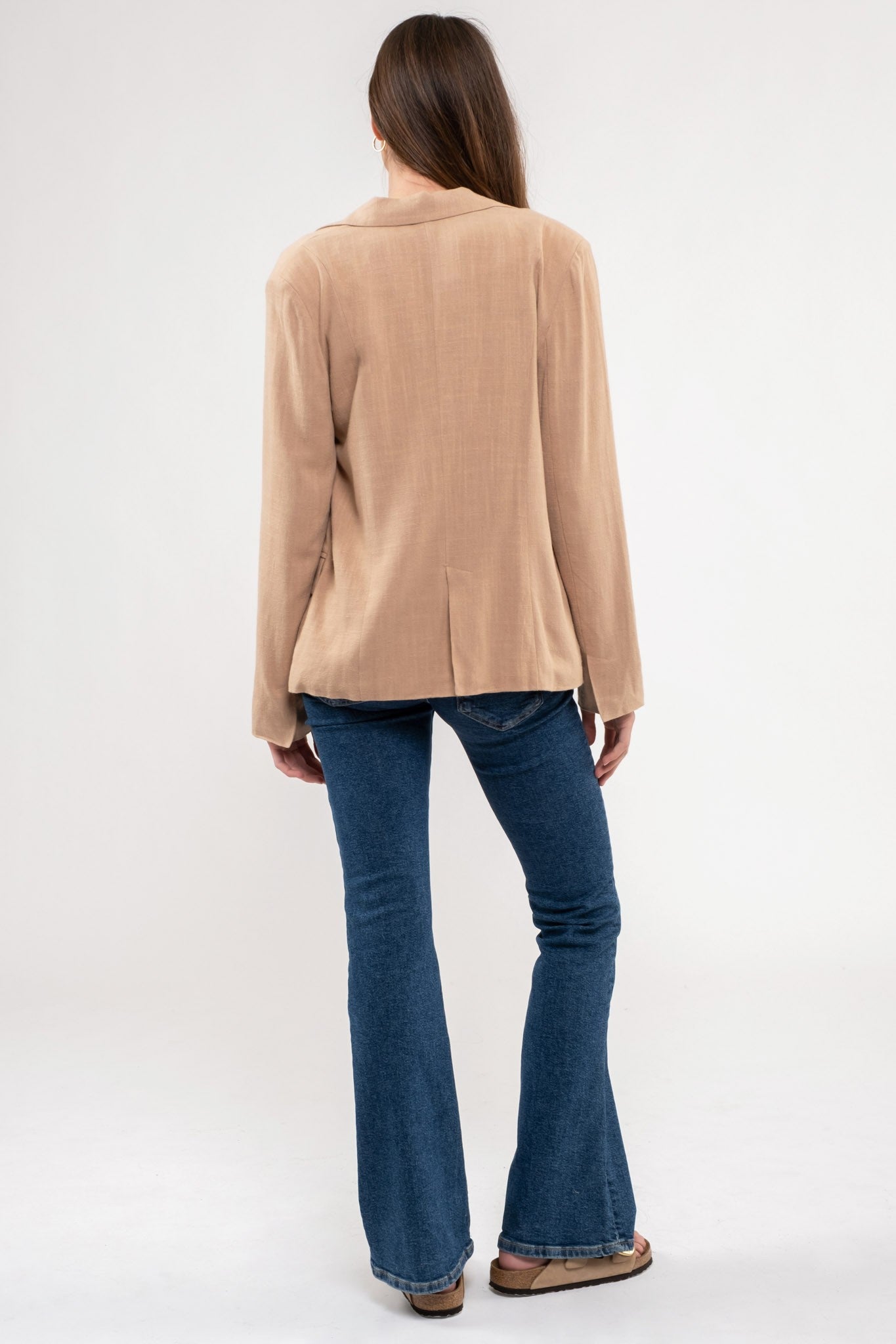 Tan Single Button Blazer