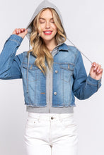 Load image into Gallery viewer, HOODED JEAN JACKET
