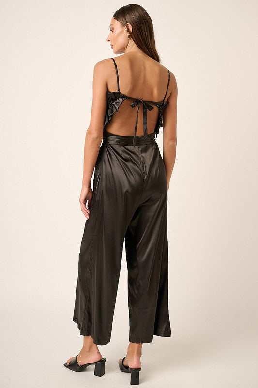 Black Satin Present Romper