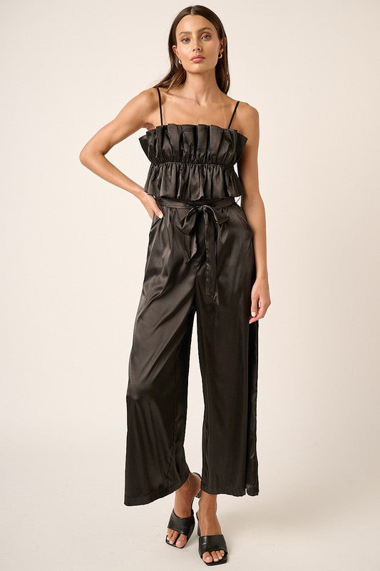 Black Satin Present Romper