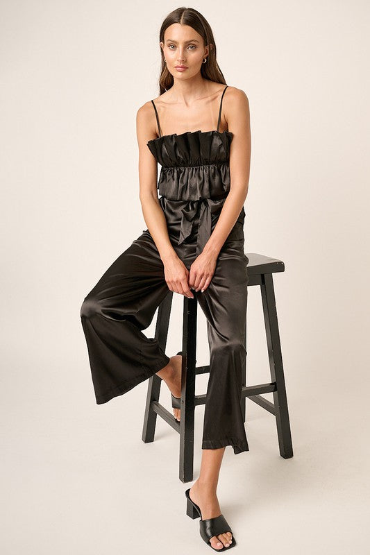 Black Satin Present Romper