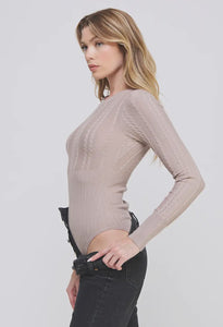 Cable Knit Bodysuit (stone)