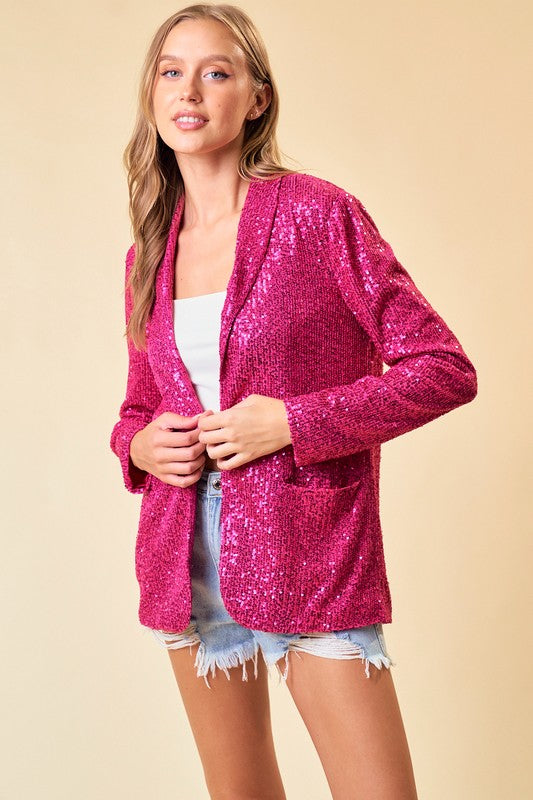 Pink Sequin Blazer