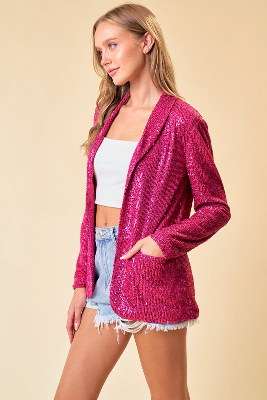 Pink Sequin Blazer