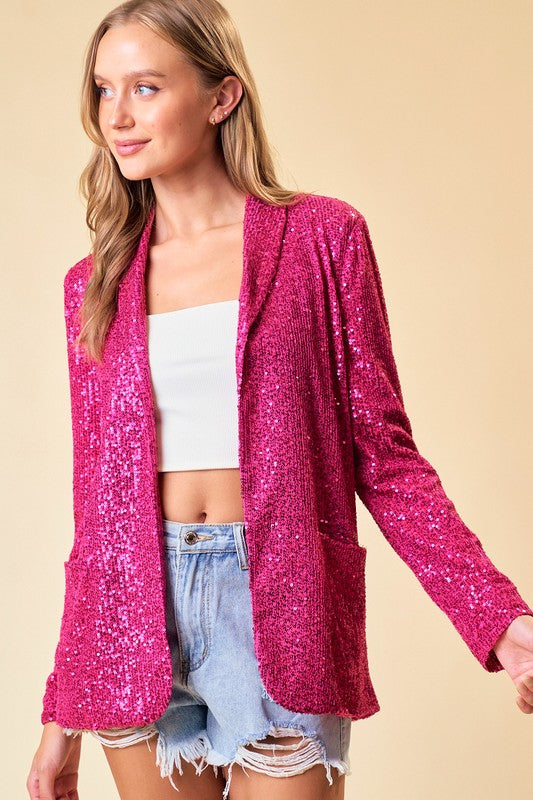 Pink Sequin Blazer