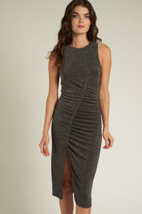 RUCHED GLITTER DRESS