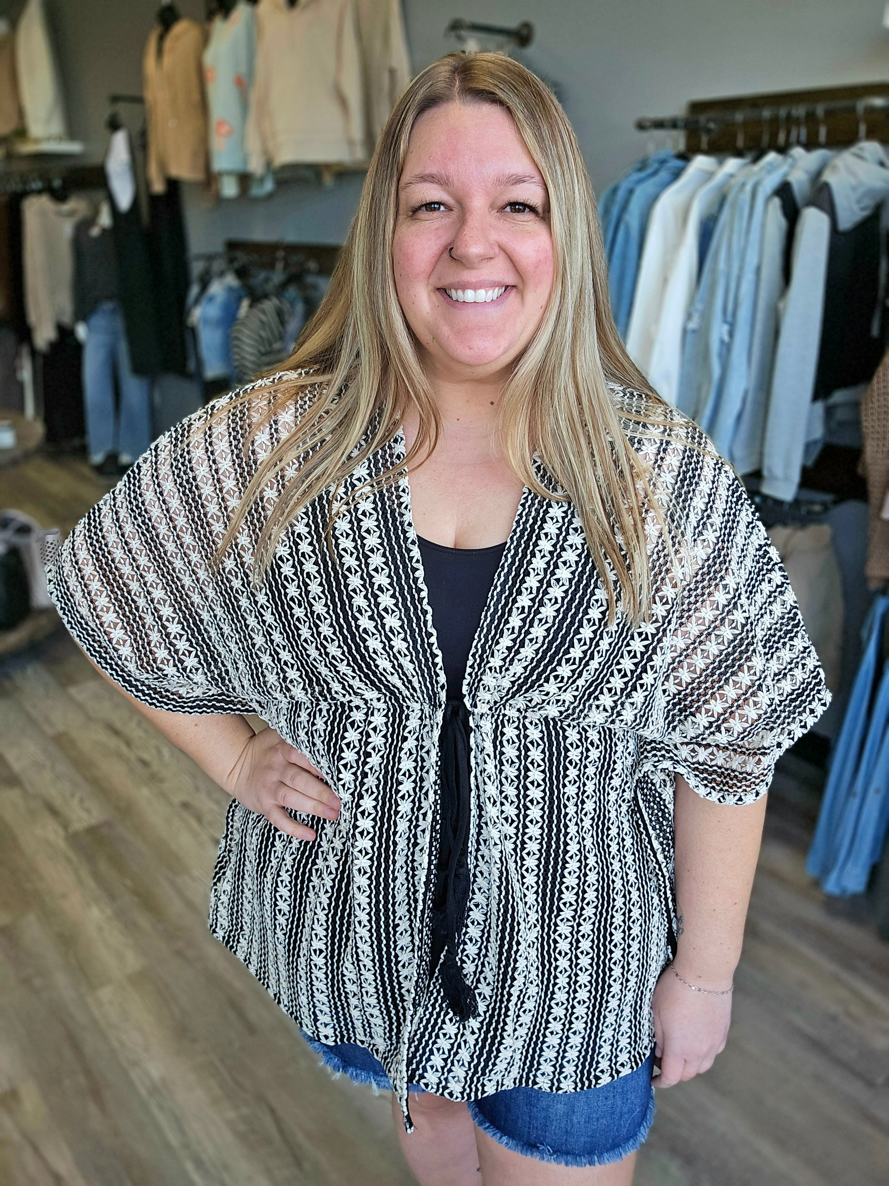 STRIPED BOHO CARDIGAN