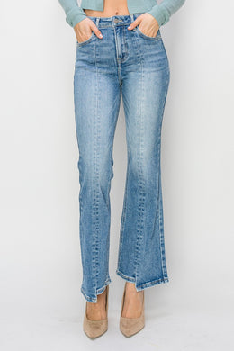 RISEN: HIGH RISE ANKLE FLARE JEANS