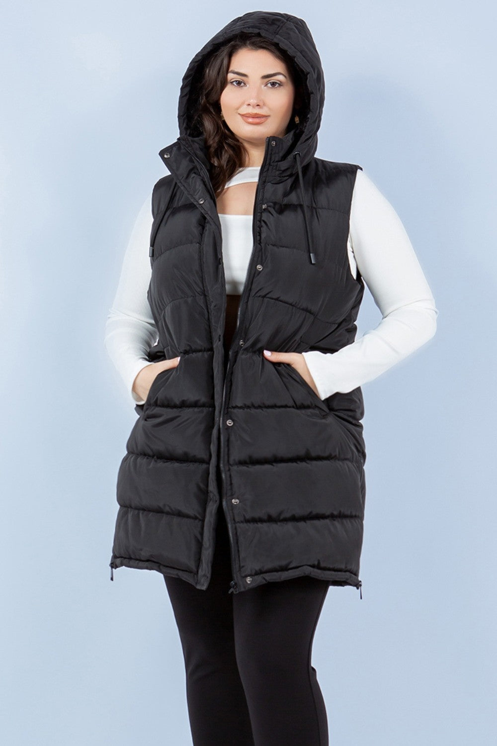 Black Long Puffer Vest