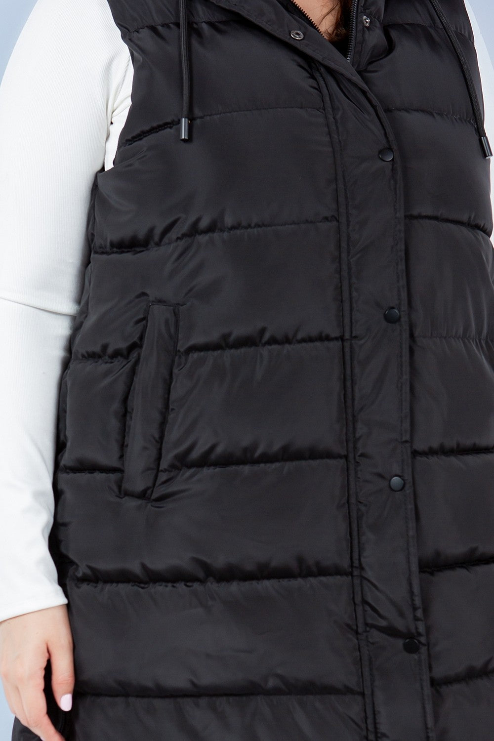 Black Long Puffer Vest