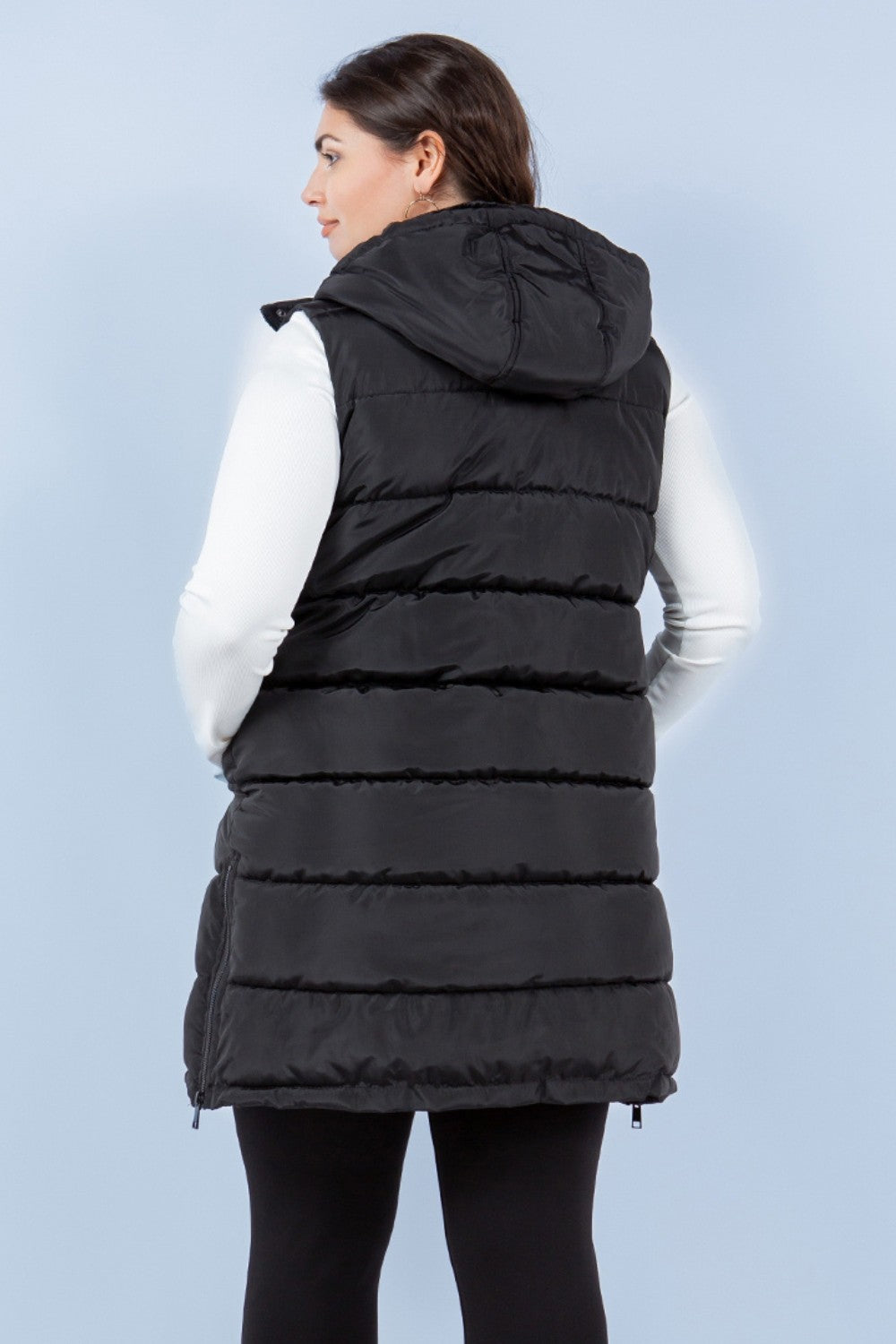 Black Long Puffer Vest