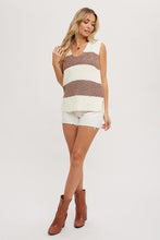 Load image into Gallery viewer, SLEEVELESS SWEATER TOP | COCO STRIPED