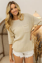 Load image into Gallery viewer, OATMEAL TEXTURED SWEATER W/ POCKET