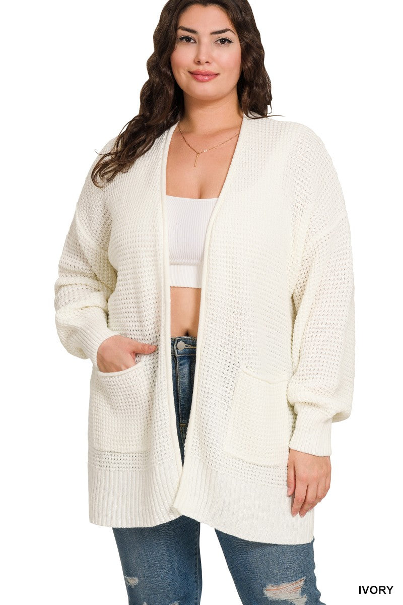 WAFFLE CARDIGAN (IVORY)