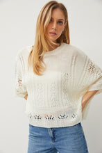 Load image into Gallery viewer, CROCHET PONCHO KNIT SWEATER