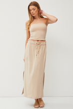 Load image into Gallery viewer, SAND LINEN SKIRT W/ SLIT