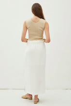 Load image into Gallery viewer, WHITE LINEN SKIRT W/ SLIT
