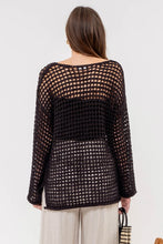 Load image into Gallery viewer, BLACK CROCHET PULLOVER