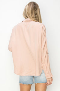 RISEN: PINK OVERSIZED TENCEL TOP