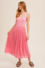 Load image into Gallery viewer, PINK PLEATED SKIRT TANK DRESS