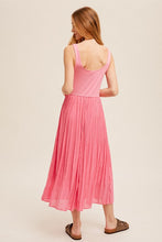 Load image into Gallery viewer, PINK PLEATED SKIRT TANK DRESS