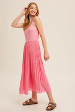 Load image into Gallery viewer, PINK PLEATED SKIRT TANK DRESS