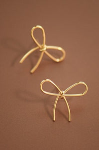 Gold Bow Stud Earings