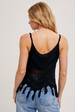 Load image into Gallery viewer, BLACK CROCHET FRING TANK