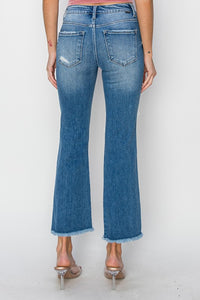 Risen: Mid Rise Crop Flare Jean
