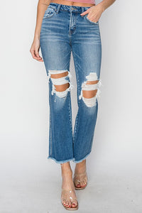 Risen: Mid Rise Crop Flare Jean